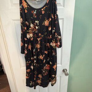 Reborn J Floral Long Sleeve Super Soft Stretchy Dress